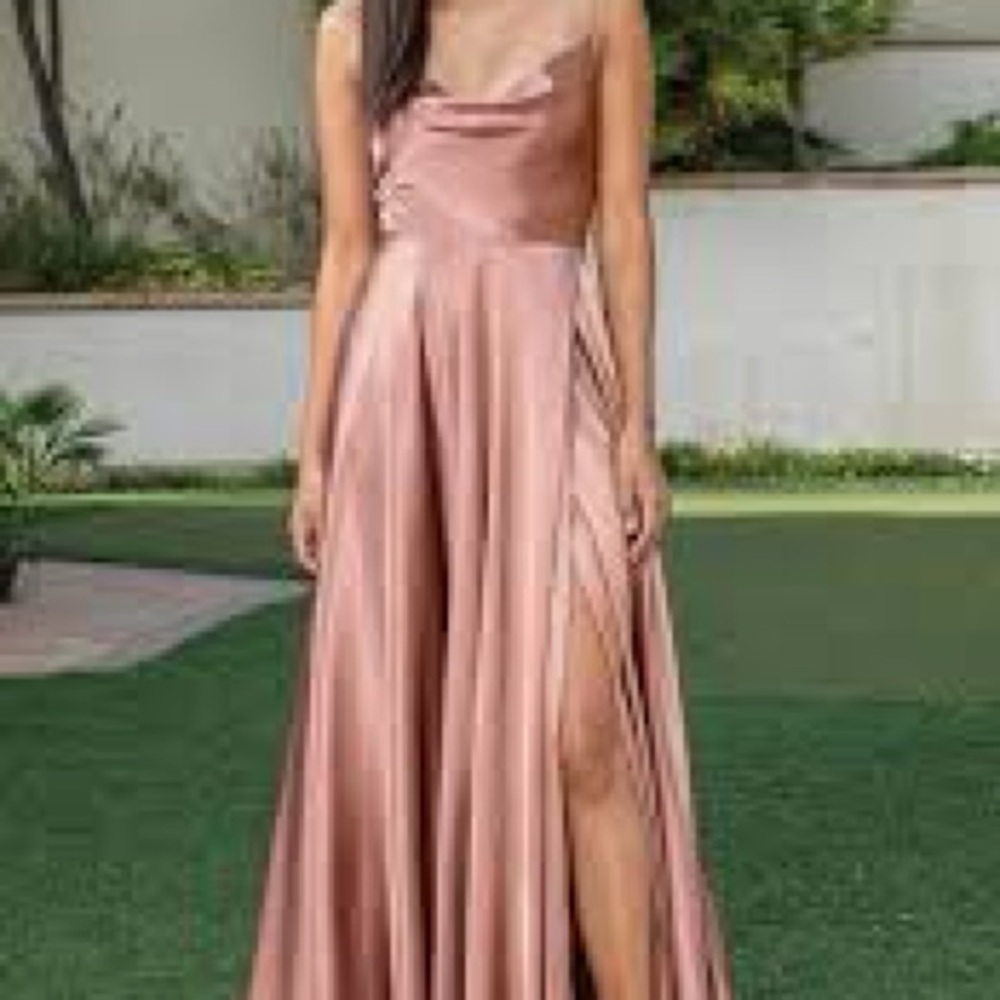 B Darlin Satin Evening Dress pink